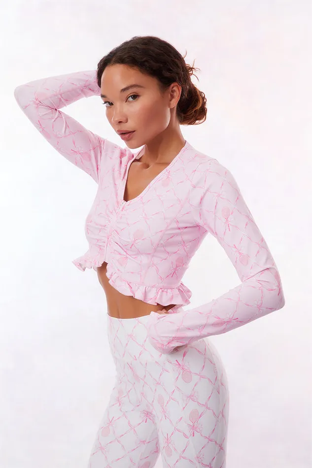 Active Women LoveShackFancy Medway ZipUp Active Jacket Candy Lipstick