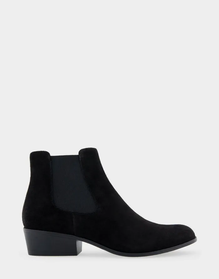 Aerosoles Comfortable Women039s Ankle Boot In Black Genuine Suede Black Genuine Suede Women Ankle Boots