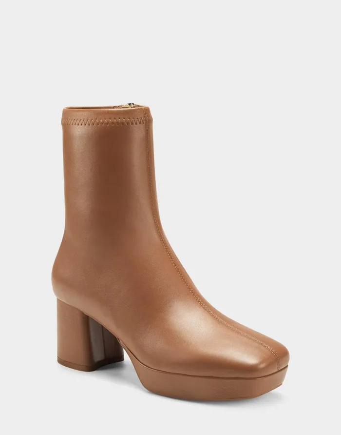 Aerosoles Comfortable Women039s Ankle Boot In Luggage Stretch Luggage Stretch Faux Leather Women Heeled Boots