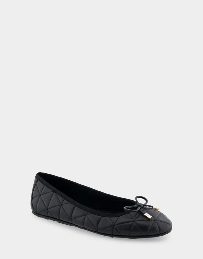Aerosoles Comfortable Women039s Ballet Flat In Black Quilted Leather Black Quilted Women Dress