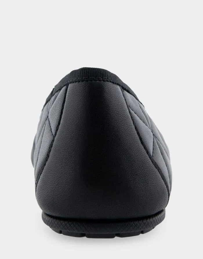 Aerosoles Comfortable Women039s Ballet Flat In Black Quilted Leather Black Quilted Women Dress