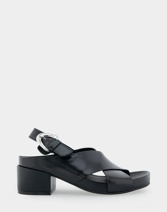 Aerosoles Comfortable Women039s Crisscross Molded Footbed Block Heel Sandal In Black Leather Black Leather Women Clogs and Mules Aerosoles Comfortable Women039s Crisscross Molded Footbed Block Heel Sandal In Black Leather Black Leather Women Clogs and Mules
