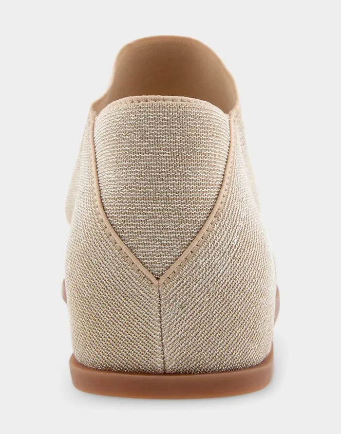 Aerosoles Comfortable Women039s Elastic Banded Mini Wedge Sandal In Soft Gold Elastic Fabric Soft Gold Women Wide Width Sandals