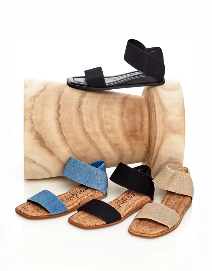 Aerosoles Comfortable Women039s Elastic Banded Mini Wedge Sandal In Soft Gold Elastic Fabric Soft Gold Women Wide Width Sandals