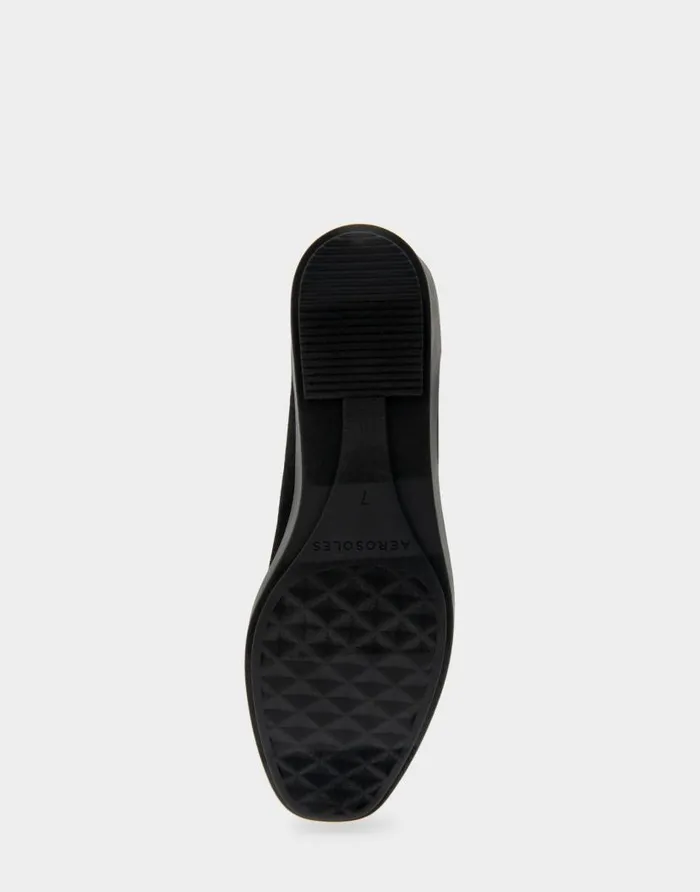 Aerosoles Comfortable Women039s Flatform Shoe In Black Stretch Faux Suede Black Faux Suede Women Wedges