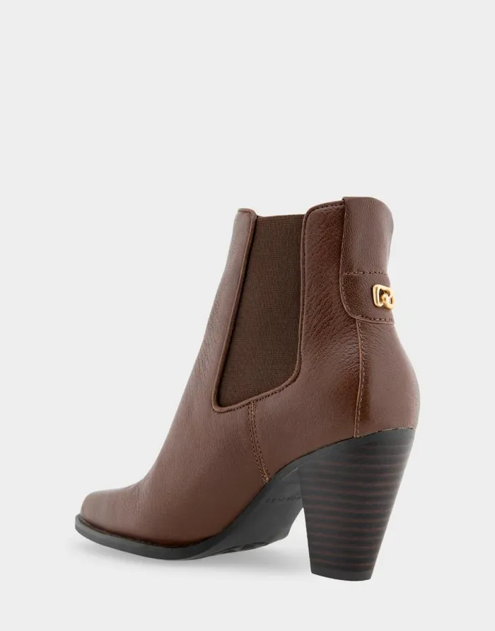 Aerosoles Comfortable Women039s Heeled Ankle Boot In Brown Genuine Leather Mocha Genuine Leather Women Ankle Boots