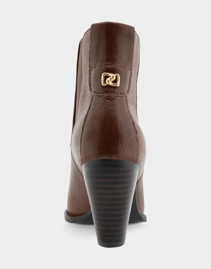 Aerosoles Comfortable Women039s Heeled Ankle Boot In Brown Genuine Leather Mocha Genuine Leather Women Ankle Boots