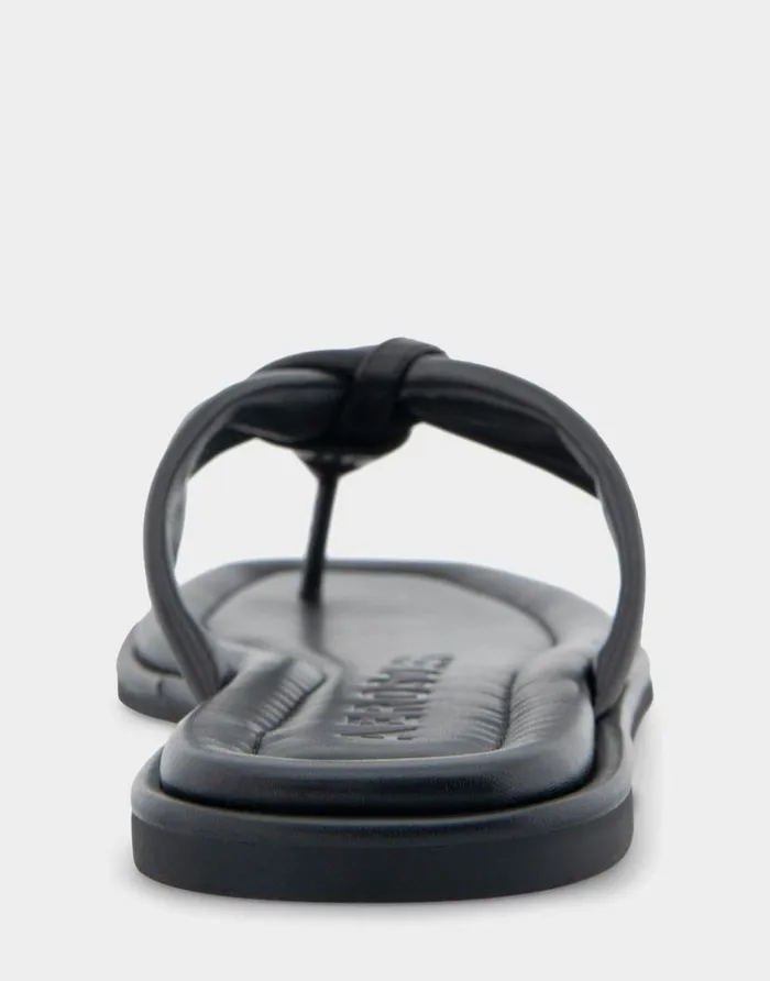 Aerosoles Comfortable Women039s Knotted Thong Sandal In Black Leather Black Leather Women Clogs and Mules