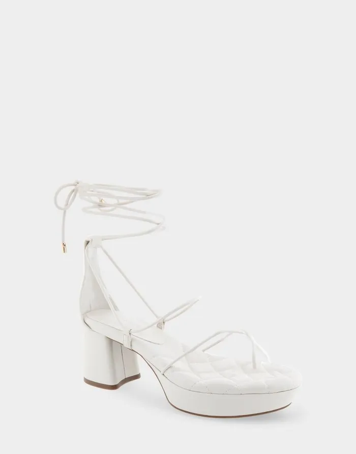 Aerosoles Comfortable Women039s Lace Up Platform Sandal In Eggnog Faux Leather Eggnog Faux Leather Women Clogs and Mules