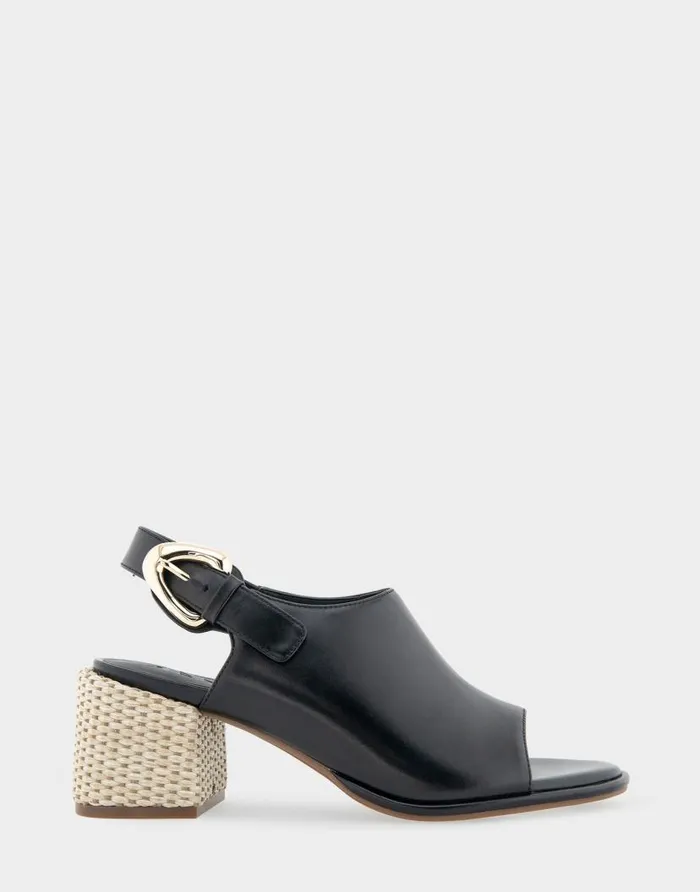 Aerosoles Comfortable Women039s Open Toe Block Heel Shootie In Black Leather Black Leather Women Clogs and Mules Aerosoles Comfortable Women039s Open Toe Block Heel Shootie In Black Leather Black Leather Women Clogs and Mules