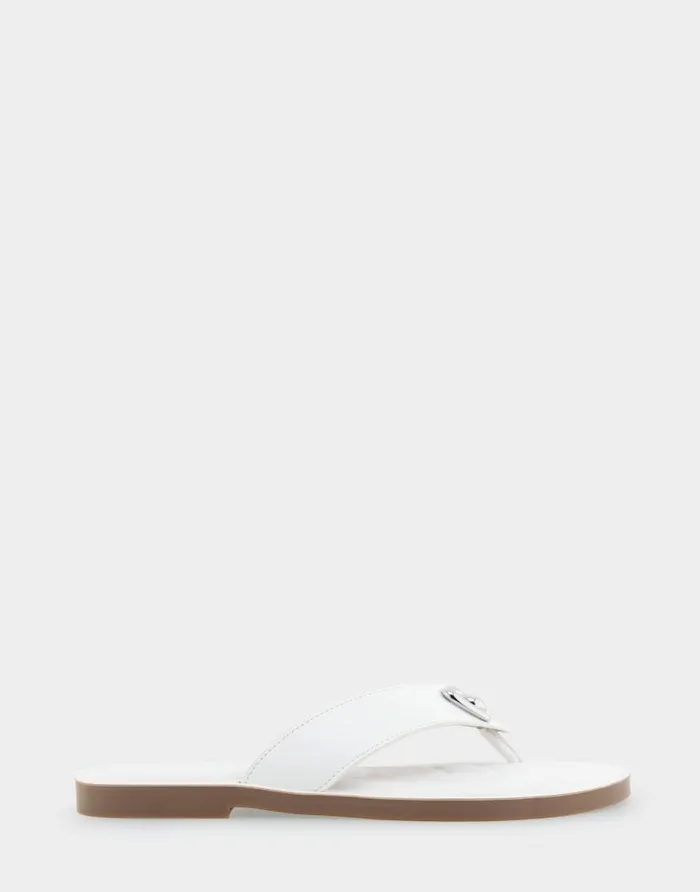 Aerosoles Comfortable Women039s Ornamented Thong Sandal In White Faux Leather White Faux Leather Women Flats Aerosoles Comfortable Women039s Ornamented Thong Sandal In White Faux Leather White Faux Leather Women Flats