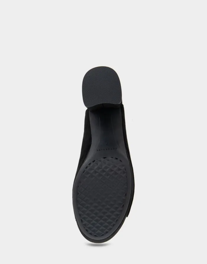 Aerosoles Comfortable Women039s Peep Toe Platform Sandal In Black Suede Black Suede Women Clogs and Mules