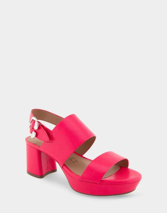 Aerosoles Comfortable Women039s Platform Sandal In Virtual Pink Leather Virtual Pink Faux Leather Women Dress