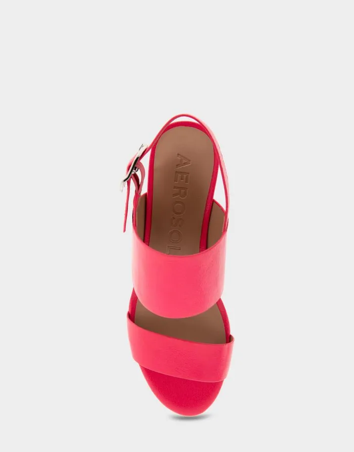 Aerosoles Comfortable Women039s Platform Sandal In Virtual Pink Leather Virtual Pink Faux Leather Women Dress