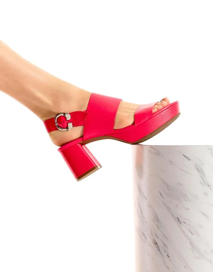 Aerosoles Comfortable Women039s Platform Sandal In Virtual Pink Leather Virtual Pink Faux Leather Women Dress