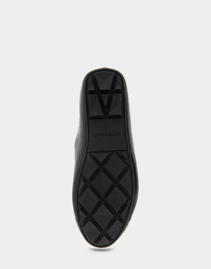 Aerosoles Comfortable Women039s Slip On Driver In Black Leather Black Leather Women Loafers