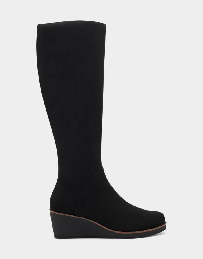 Aerosoles Comfortable Women039s Tall Boot In Black Faux Suede Black Faux Suede Women Tall Boots