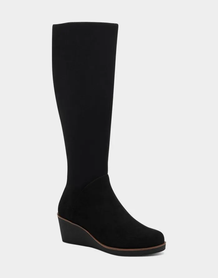 Aerosoles Comfortable Women039s Tall Boot In Black Faux Suede Black Faux Suede Women Tall Boots