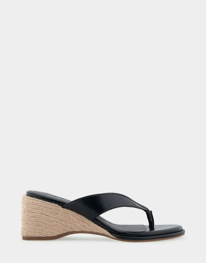Aerosoles Comfortable Women039s Wedge Thong Sandal In Black Faux Leather Black Faux Leather Women Wedges Aerosoles Comfortable Women039s Wedge Thong Sandal In Black Faux Leather Black Faux Leather Women Wedges
