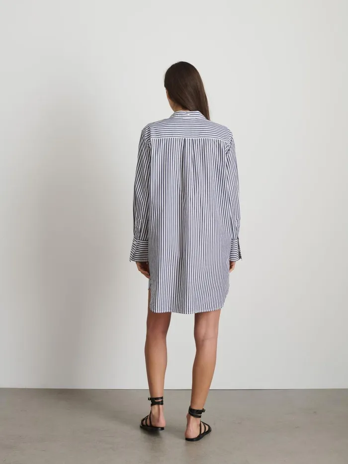 Alex Mill Dresses Skirts Women Belle Shirt Dress In Striped Cotton Poplin Navywhite