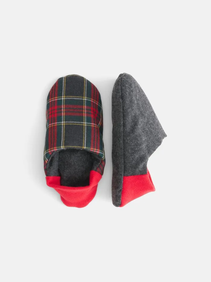 Alex Mill Pajamas Slippers Women Wool Plaid House Shoes Red
