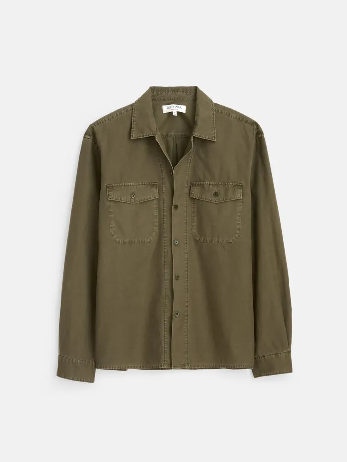 Alex Mill Shirts Men Field Shirt In Crosshatch Cotton Dried Basil