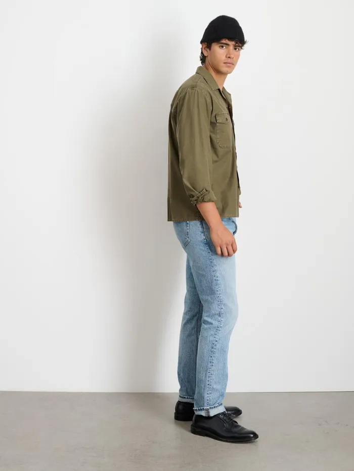 Alex Mill Shirts Men Field Shirt In Crosshatch Cotton Dried Basil