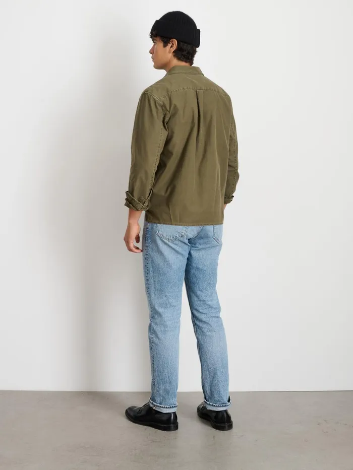 Alex Mill Shirts Men Field Shirt In Crosshatch Cotton Dried Basil