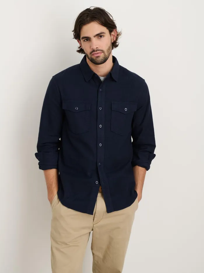 Alex Mill Shirts Men Highland Shirt In Chamois Navy