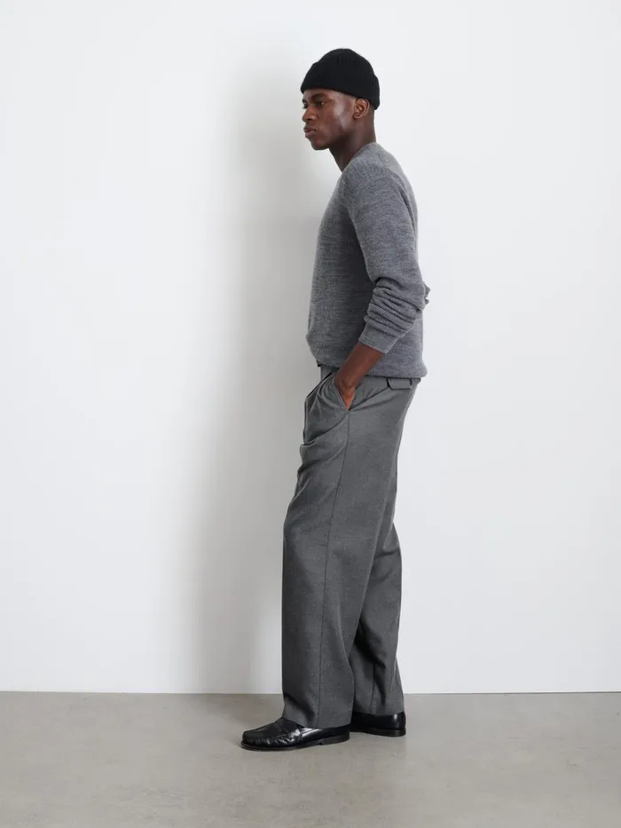 Alex Mill Suiting Blazers Men Henry Pleated Trouser In Wool Flannel Charcoal