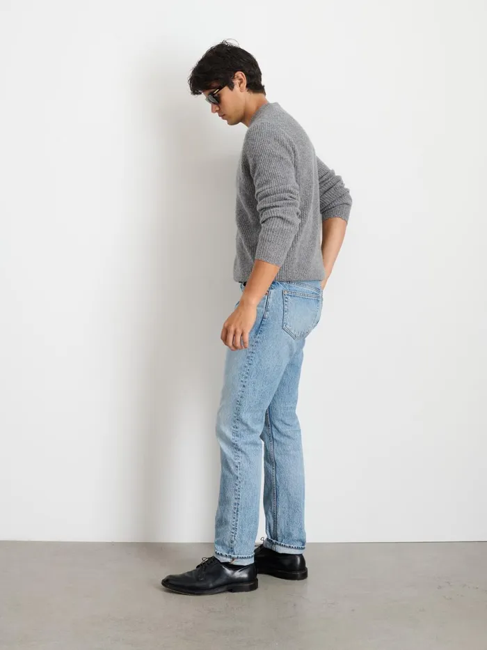 Alex Mill Sweaters Sweatshirts Men Jordan Sweater In Washed Cashmere Marled Heather Grey