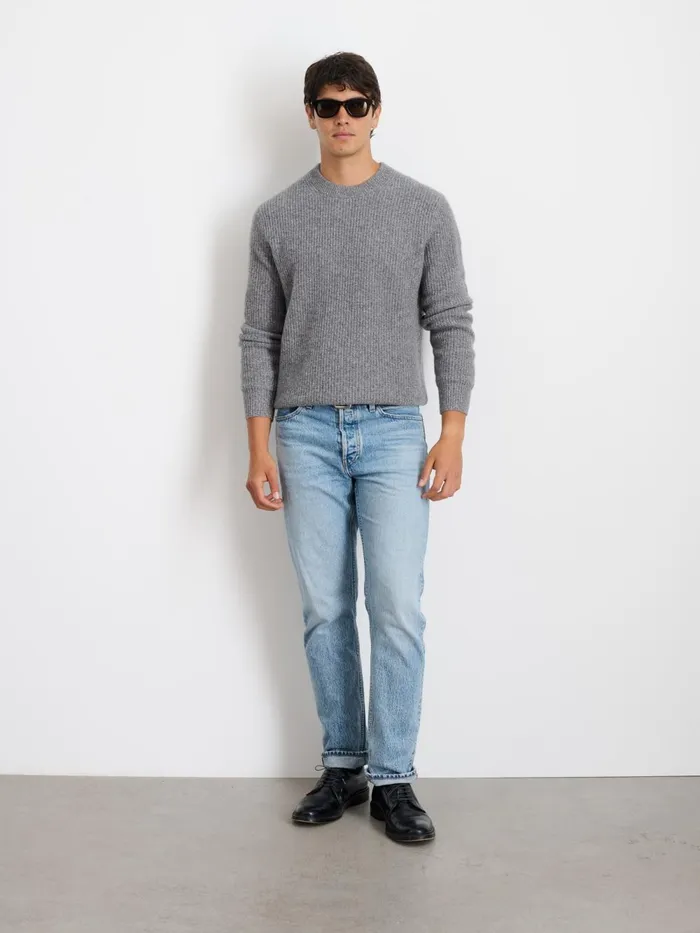 Alex Mill Sweaters Sweatshirts Men Jordan Sweater In Washed Cashmere Marled Heather Grey
