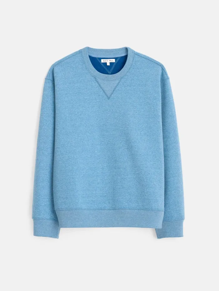 Alex Mill Sweaters Sweatshirts Men Marlon Sweatshirt In Cotton Fleece Heather Delft Blue