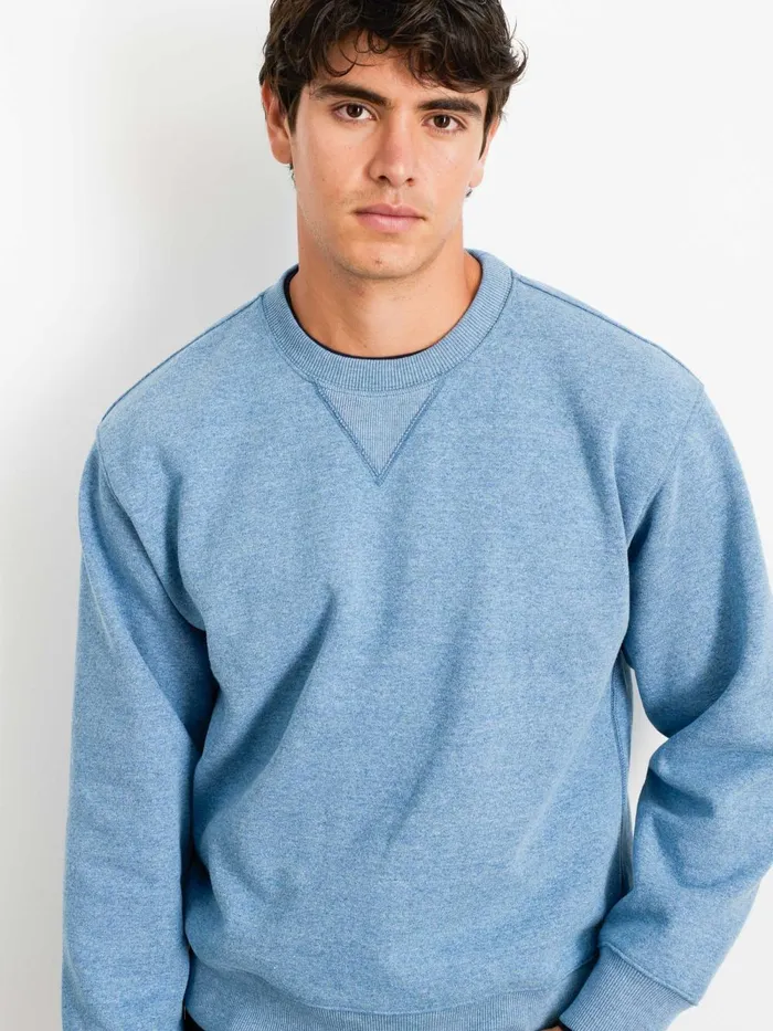 Alex Mill Sweaters Sweatshirts Men Marlon Sweatshirt In Cotton Fleece Heather Delft Blue