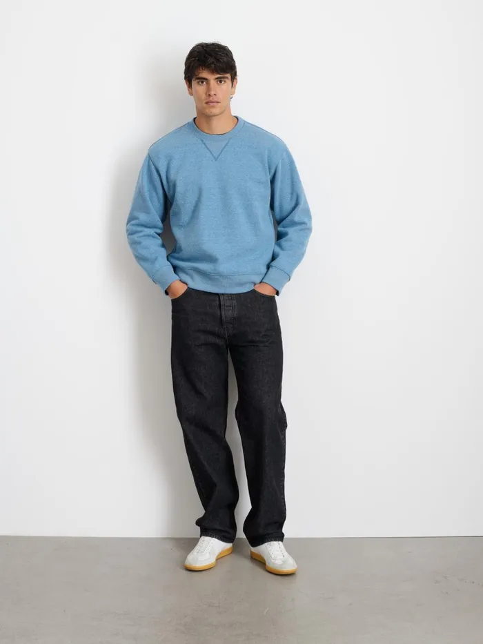 Alex Mill Sweaters Sweatshirts Men Marlon Sweatshirt In Cotton Fleece Heather Delft Blue