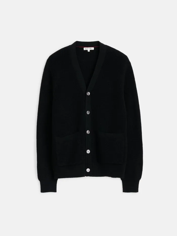 Alex Mill Sweaters Sweatshirts Men Samuel Cardigan In Wool Black