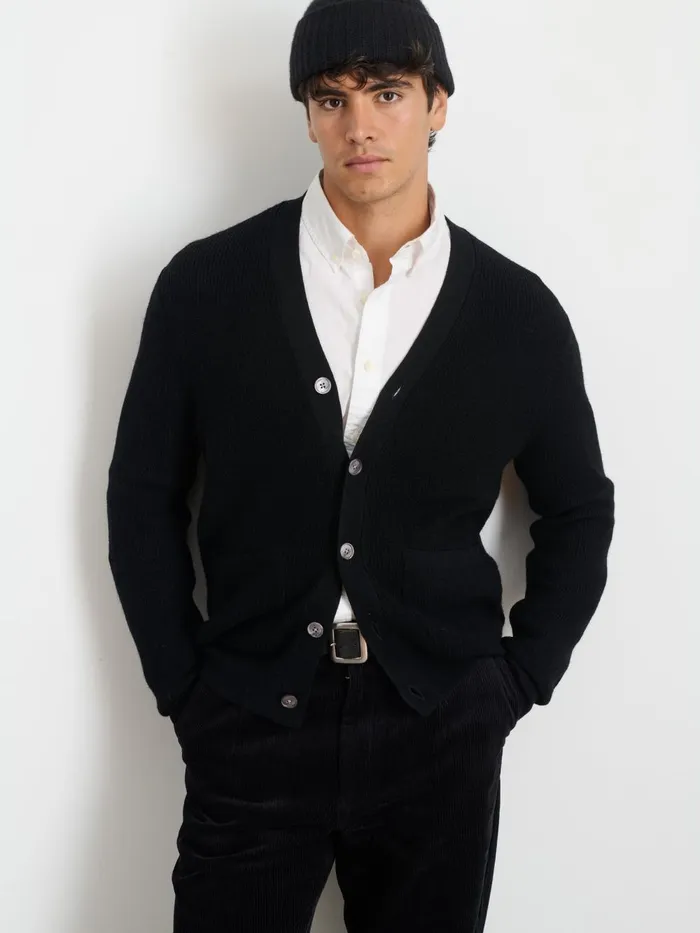 Alex Mill Sweaters Sweatshirts Men Samuel Cardigan In Wool Black