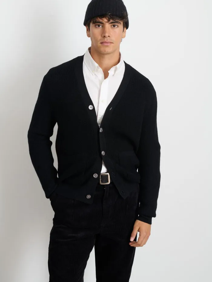 Alex Mill Sweaters Sweatshirts Men Samuel Cardigan In Wool Black