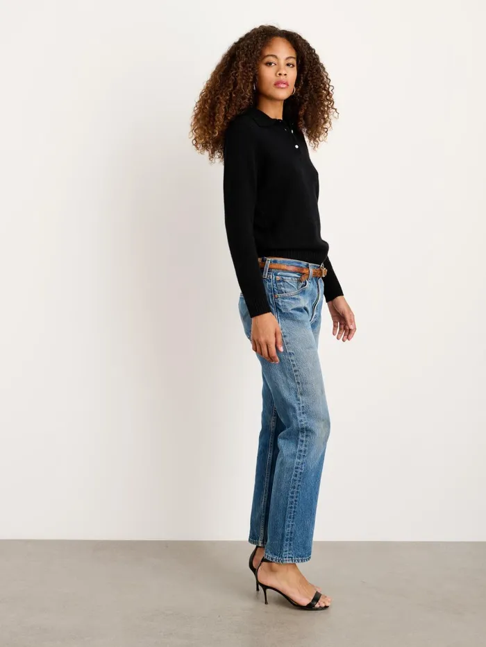 Alex Mill Sweaters Women Alice Polo In Cashmere Black