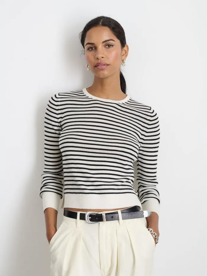 Alex Mill Sweaters Women Ava Striped Sweater Tee Ivoryblack Alex Mill Sweaters Women Ava Striped Sweater Tee Ivoryblack