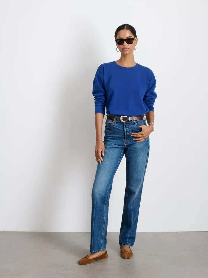 Alex Mill Sweaters Women Frankie Sweatshirt In Vintage Wash Cobalt Alex Mill Sweaters Women Frankie Sweatshirt In Vintage Wash Cobalt