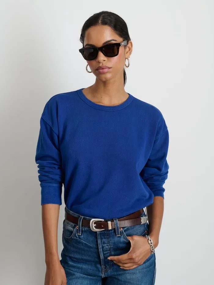 Alex Mill Sweaters Women Frankie Sweatshirt In Vintage Wash Cobalt Alex Mill Sweaters Women Frankie Sweatshirt In Vintage Wash Cobalt