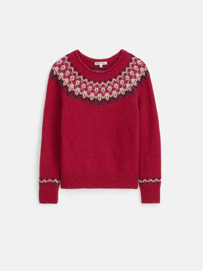 Alex Mill Sweaters Women Jamie Fair Isle Sweater Red