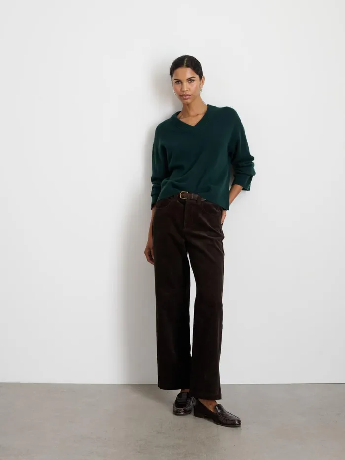 Alex Mill Sweaters Women Rowan VNeck In Cashmere Cypress Green