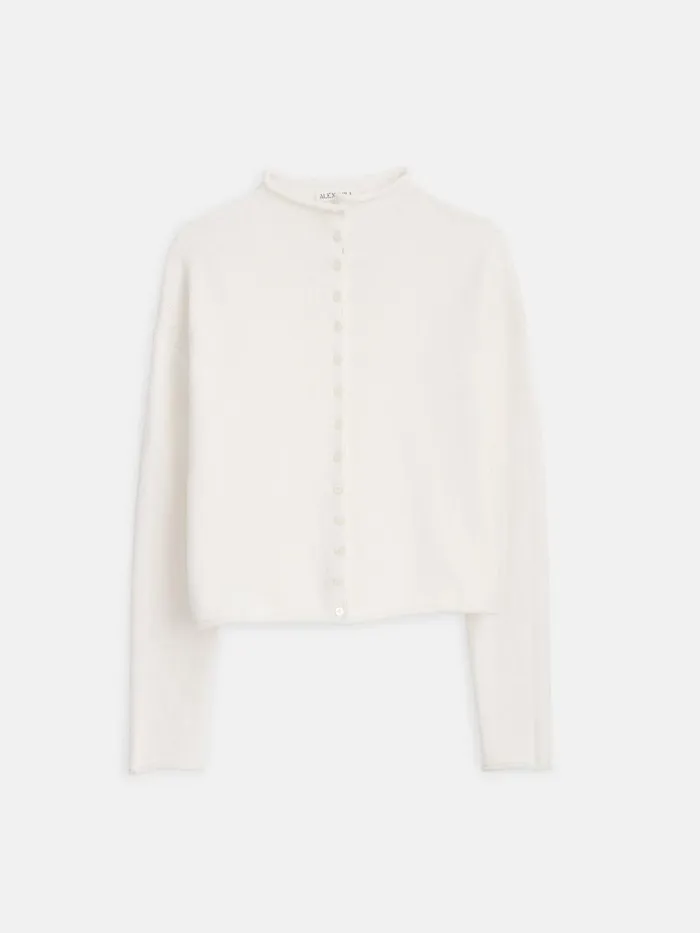 Alex Mill Sweaters Women Taylor Rollneck Cardigan In Cotton Cashmere Ivory