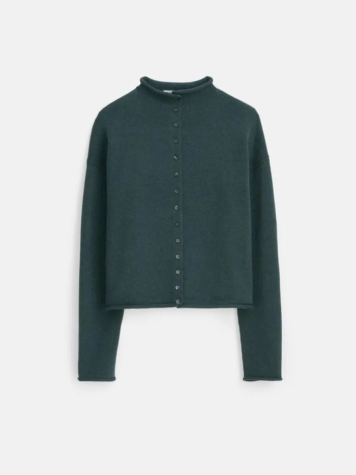 Alex Mill Sweaters Women Taylor Rollneck Cardigan In Cotton Cashmere Moss