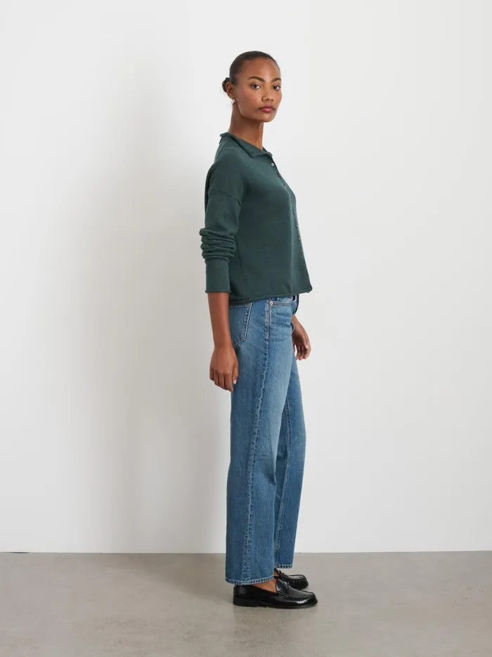 Alex Mill Sweaters Women Taylor Rollneck Cardigan In Cotton Cashmere Moss