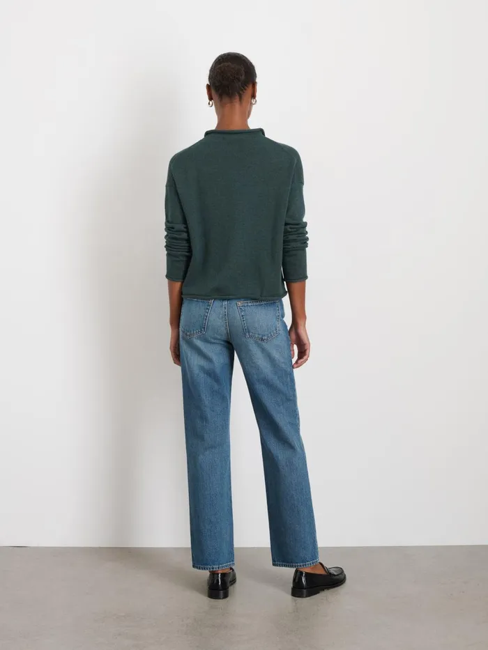 Alex Mill Sweaters Women Taylor Rollneck Cardigan In Cotton Cashmere Moss