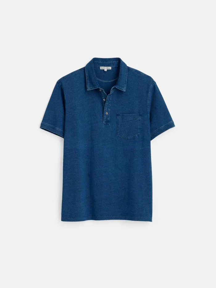 Alex Mill Tees Polos Men Standard Polo In Indigo Slub Cotton