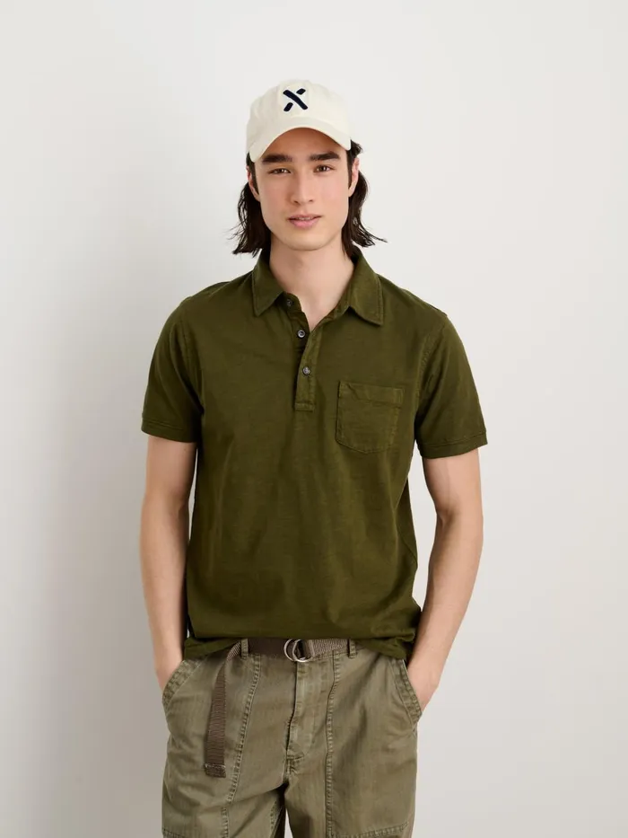 Alex Mill Tees Polos Men The Standard Polo In Slub Cotton Deep Olive